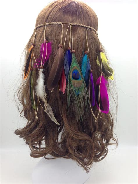 Feather Headdress Hippy Indian Feather Headband Festival Boho Hairband