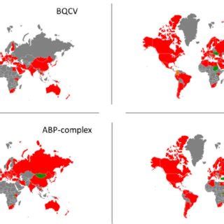 World Maps Depicting The Viral Distribution Of Dwv Bqcv Sbv And The