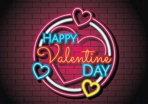 Valentine Day Neon Sign 266828 Vector Art At Vecteezy