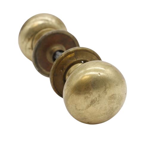 Vintage Round Plain 2 In Brass Passage Door Knob Set Olde Good Things