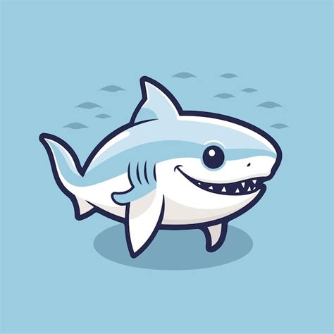 Premium Vector Cute Shark Cartoon Vector Illustration Great White