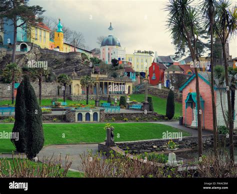 Photograph Of The Famous Village Of Portmeirion And Its Gardens In