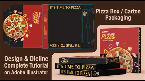 Pizza Box Carton Die Cut Dieline And Design Completer Tutorial On