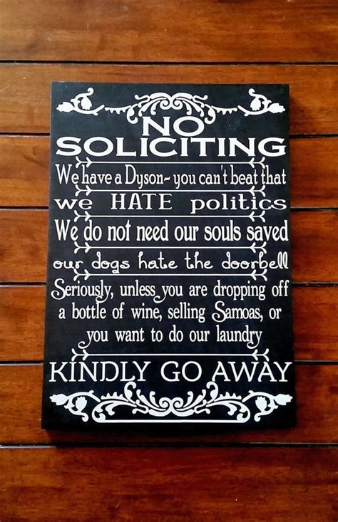 Custom No Soliciting Sign Silly No Soliciting Sign Non Relgious