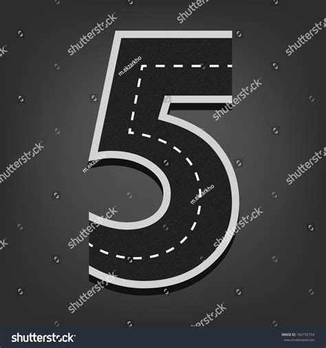 Five Number Road Font Stock Vector (Royalty Free) 160192754 | Shutterstock