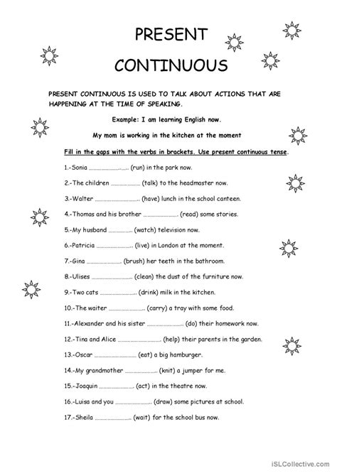 Present Continuous Tense English Esl Worksheets Pdf And Doc