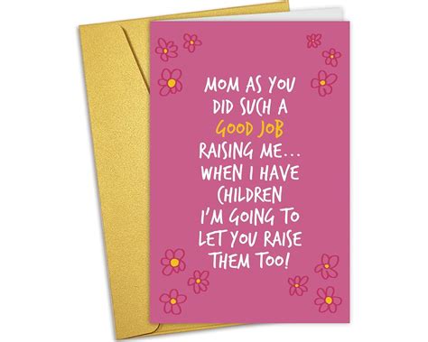 Nchigedy Funny Mothers Day Card From Daughter Son Hilarious Mothers Day Card T For Mom Mom