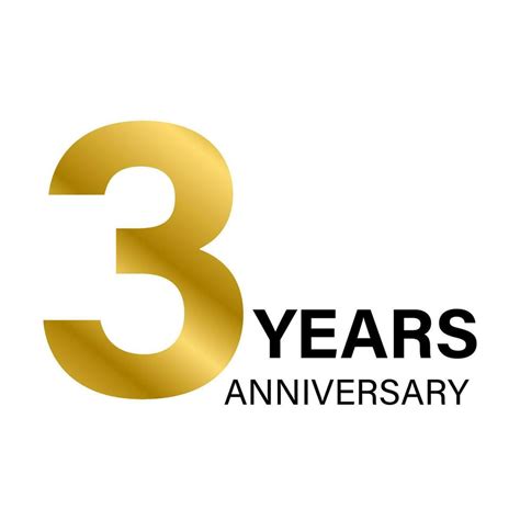 3 Years Anniversary Gold Icon Vector For Graphic Design Logo Website Social Media Mobile App