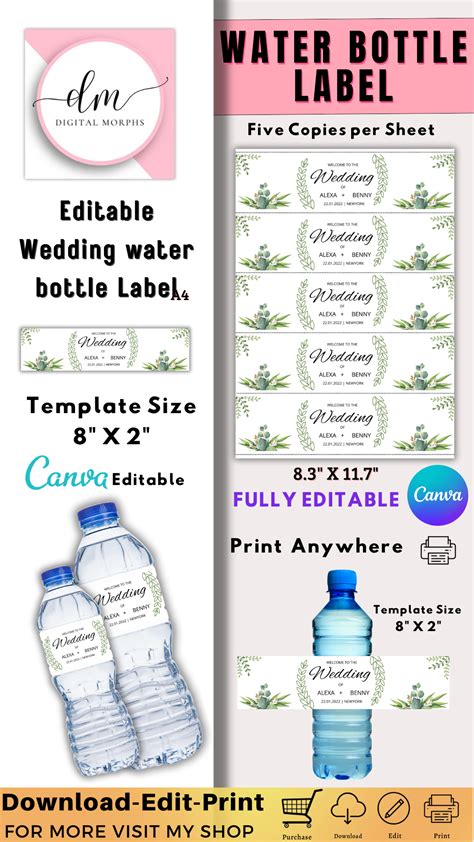 Water Bottle Personalized Labels Wedding Water Bottle Labels Artofit