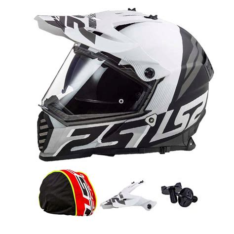 Ls Kask Motocyklowy Enduro Cross Mx Pioneer Evo Evolve White Black