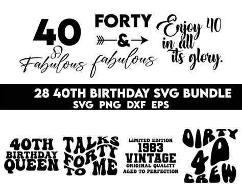 40th Birthday Svg 40th Birthday Svg Bundle 40th Birthday Etsy