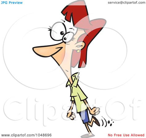 Royalty Free Rf Clip Art Illustration Of A Cartoon Woman Strolling By Toonaday 1048696