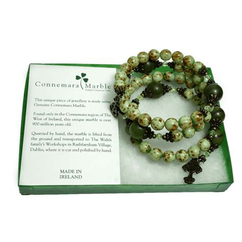 Connemara Marble Coil Rosary Bracelet Mint Green