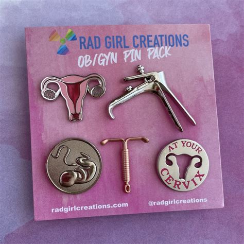 Ob Gyn Pin Pack Rad Girl Creations Medical Enamel Pin