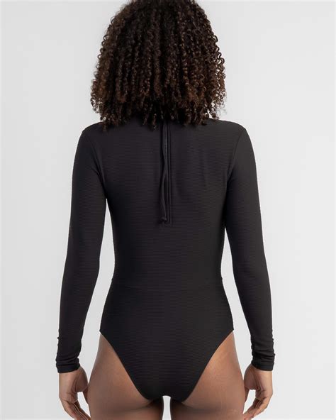 Shop Billabong Tanlines Long Sleeve Surfsuit In Black Fast Shipping And Easy Returns City