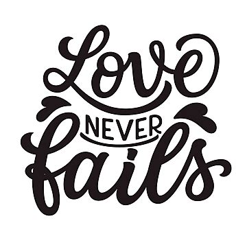 Love Never Fails PNG Transparent, Warm Yellow Love Never Fails Font Gradient Light Green ...