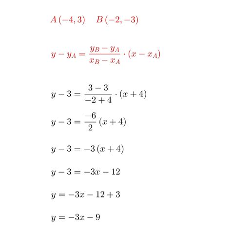 Napisz równanie prostej przechodzącej przez 2 punkty a A 4 3 B