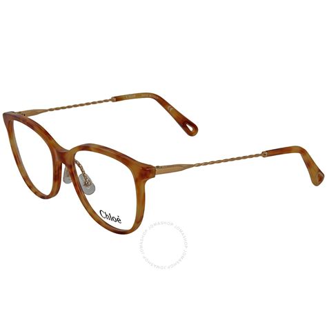 Chloe Ladies Tortoise Rectangular Eyeglass Frames Ce2727 725 54 886895350983 Eyeglasses Jomashop