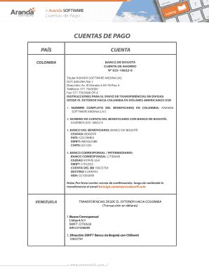 Fillable Online CUENTAS DE PAGO Fax Email Print PdfFiller