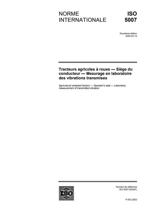ISO 5007:2003 - Agricultural wheeled tractors — Operator's seat ...
