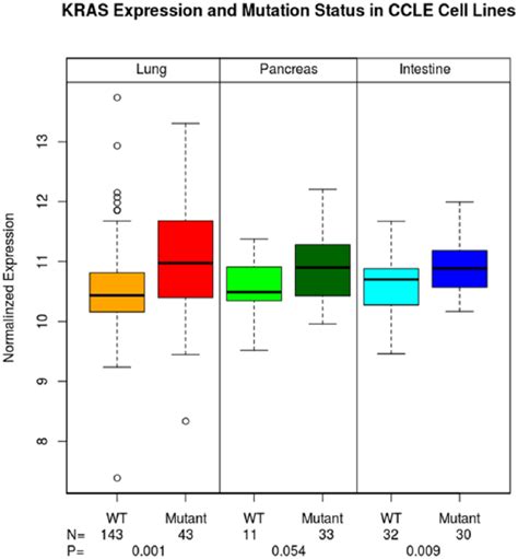 KRAS expression in KRAS-mutant CCLE cell lines. The Affymetrix ...