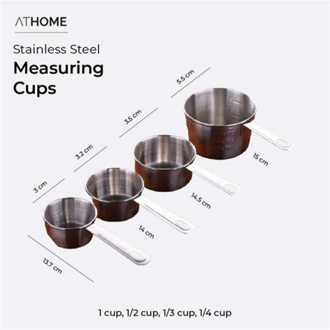 Jual Athome Stainless Steel Measuring Cups Gelas Ukur Takar Di Seller