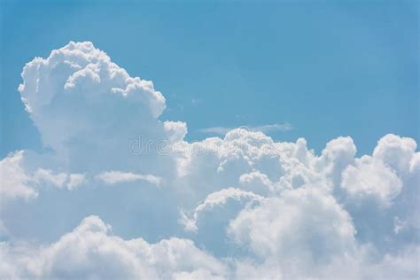 White Clouds Summer Sky With With White Fluffy Clouds On The Blue Sky