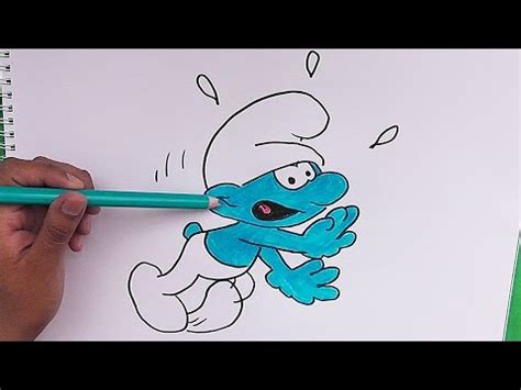 Como dibujar a Pitufo Tontín Los Pitufos How to draw a Smurf Clumsy