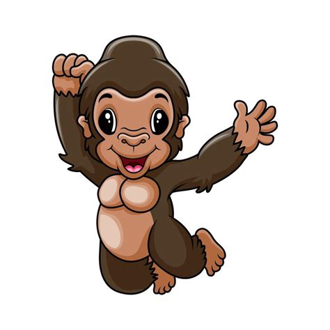 Cute Baby Gorilla A Smile 21704179 Vector Art At Vecteezy