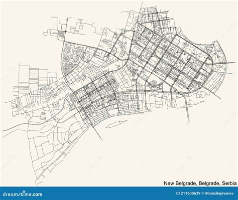 Street Roads Map of the Novi Beograd New Belgrade Municipality of ...