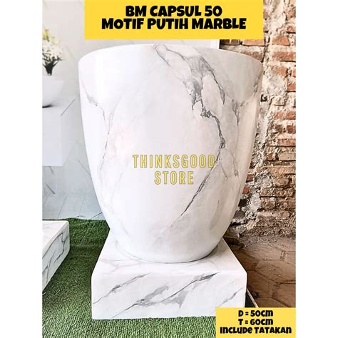 Jual BAK MANDI GENTONG AIR MINIMALIS MODEL TERASO CAPSUL PUTIH MARBLE