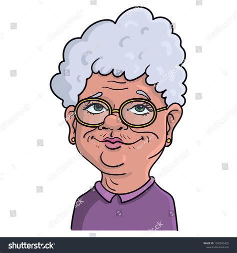 Funny Illustration Of An Old Granny With Touped Royalty Free Stock