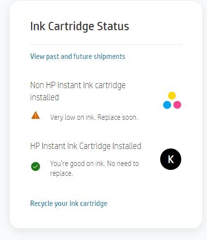 HP smart is showing Ink is You’re good on ink. No need to re... - HP ...