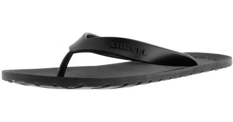 Diesel Splish Flip Flops In Black For Men Lyst Uk