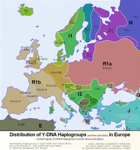 Distribution of Y-DNA haplogroups in Europe [1024×1098] : MapPorn