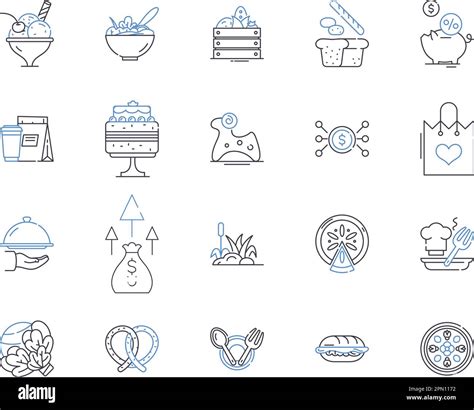 Bakery Business Outline Icons Collection Bakery Business Cake Bread