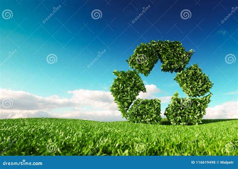 Eco Friendly Recyclation Concept D Rendering Of Green Recycle Stock