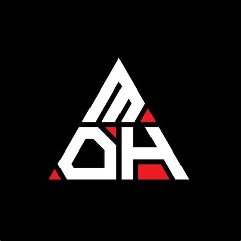 Desenho de logotipo de letra triangular MOH forma de triângulo MOH