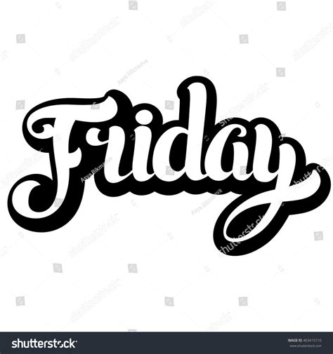 Friday Lettering Hand Written Friday Poster Stock Vector Royalty Free