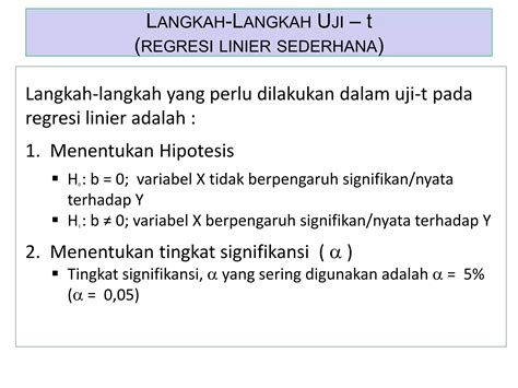 Ppt Statistik Pertemuan Minggu Ke Pengujian Hipotesis Regresi Linier