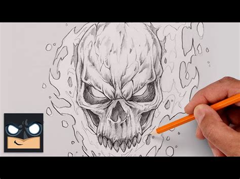 How To Draw Ghost Rider | Step by Step Sketch Tutorial - Videos For Kids