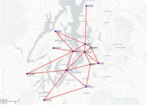 Map Of 13 Airports Within 50 Miles From Ksea Download Scientific Diagram