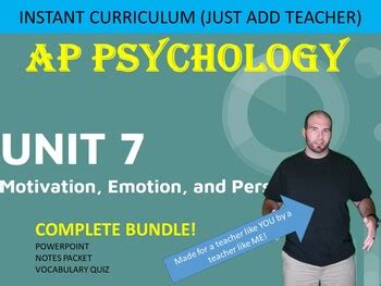 AP Psychology Unit 7 Motivation Emotion And Personality UNIT BUNDLE