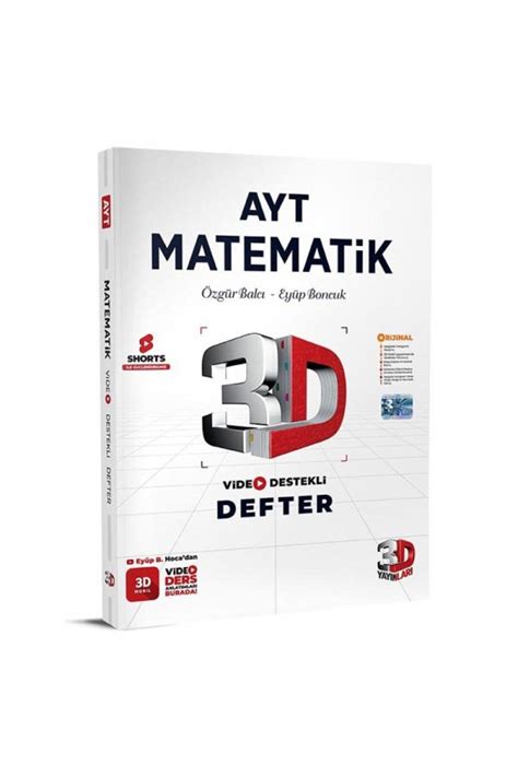 3D Yayınları 2024 AYT 3D Matematik Video Destekli Defter Fiyatı