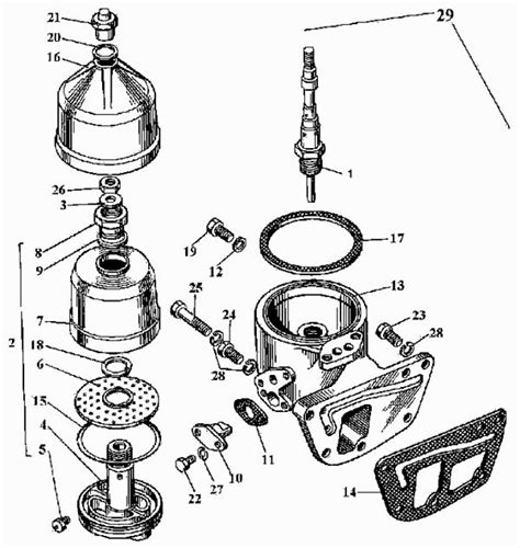 Фильтр масляный А54.40.000-01-03 Д-144 (Чертеж № 12: список деталей ...