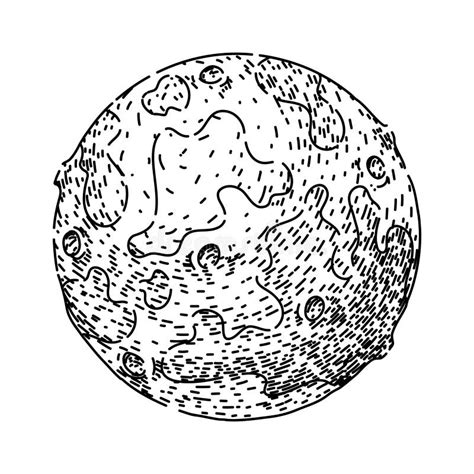 Orbit Moon Sketch Hand Drawn Vector Stock Illustration Illustration