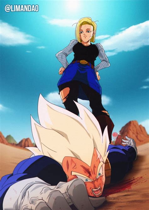 Vegeta Ssj Es Humillado Por La Androide 18 Personajes De Goku