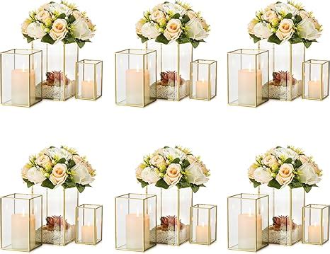 Amazon Glass Hurricane Candle Holder Large Hewory Pcs Gold