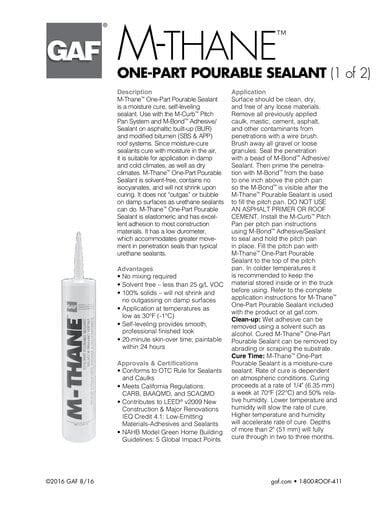 M Thane One Part Pourable Sealant Gaf Commercial Roofing