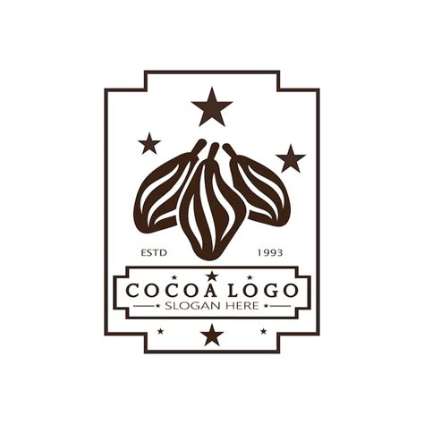 Premium Vector Cocoa Logococoa Beancocoa Treecocoa Branches And